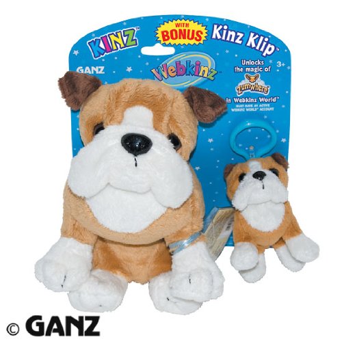 Webkinz Plush Bulldog with Bulldog Kinz Klip