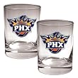 Phoenix Suns 2pc Rocks Glass Set - Primary Logo NBA Basketball