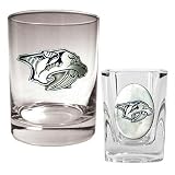 NHL Nashville Predators Rocks Glass & Square Shot Glass Set - Primary Logo