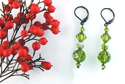 Swarovski Crystal Earring - Olivine (Audrey)
