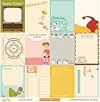 October Afternoon Saturday Mornings Cardstock Journaling Cards (12 Pack), 12" by 12"