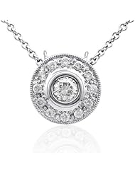 14K White Gold 0.61cttw Slider Bezel Diamond Pendant