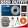 Nikon Coolpix S550 10 Megapixel Digital Camera (Cool Blue) with 5x Optical Zoom & 2-Year Extended Service Coverage + Card Reader + Nikon Digital Camera Case