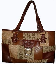 Etienne Aigner Geometric Patchwork Tote Neutral Multi