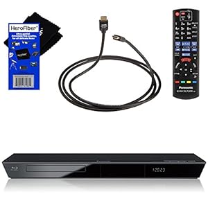 Panasonic DMP-BDT230 Smart Wi-Fi 3D Blu-Ray Player with Remote Control (Certified Refurbished) + High-Speed HDMI Cable with Ethernet + HeroFiber® Ultra Gentle Cleaning Cloth by Panasonic