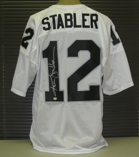 Ken Stabler Signed White Oakland Raiders Jersey