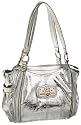 KATHY Van Zeeland Studio 54 Croco Satchel,Silver,one size