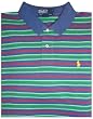 Men's Polo By Ralph Lauren Short Sleeve Polo Shirt Green Blue and Red Striped