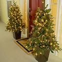 GKI Bethlehem Lighting 5-Foot Green River Spruce Christmas Tree Pre-lit with 150 Clear Mini Lights in a Square Metal Pot