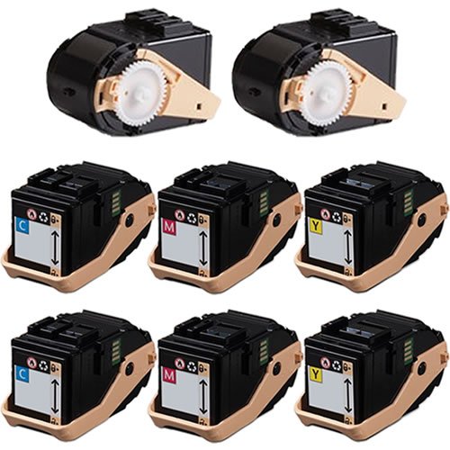 Do it Wiser Compatible Toner Cartridges 2 Set Black Cyan Magenta Yellow For Xerox Phaser 7100 7100N 7100DN - 106R02605 106R02602 106R02603 106R02604 - Black Extra High Yield 10,000 Pages - Color Extra High Yield 9,000 Pages (8 Pack)