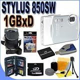Olympus Stylus 850SW Silver(226315) 8.0MP Waterproof Digital Camera 850 SW 1GB xD Memory Card BigVALUEInc Accessory Saver