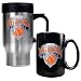 New York Knicks Stainless Steel Travel Mug and Black Ceramic Mug Set  (Primary Logo)