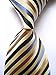 Secdtie Men's Classic Striped Yellow Blue Jacquard Woven Silk Tie Necktie