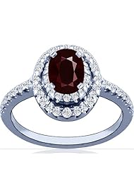 18K White Gold Cushion Cut Ruby Ring With Sidestones (GIA Certificate)