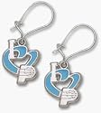 Indiana Pacers 1/2" "I Heart Logo" Enamel Dangle Earrings - Sterling Silver Jewelry