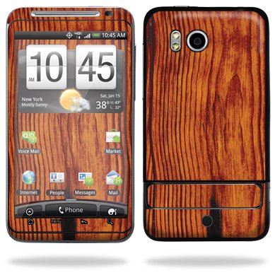 Protective Vinyl Skin Decal for HTC Thunderbolt 4G Verizon - Knotty Wood