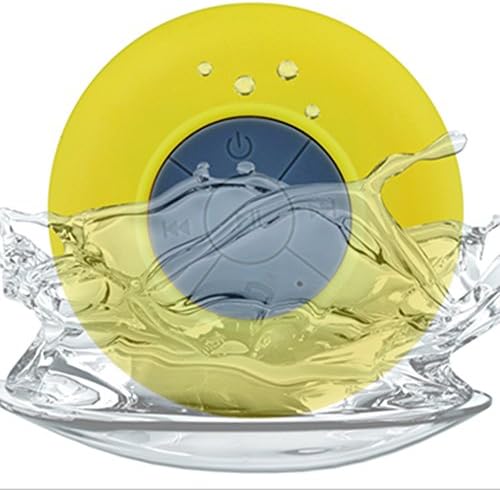 TKOOFN Waterproof Wireless Speaker with Suction Cup Bluetooth Music & Radio Player for Android Smartphone, iPad, iPhone, iPod and all Bluetooth Enabled Devices - Yellow - CMP105