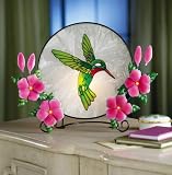 Lighted Hummingbird Glass Collectible Plate by Winston Brands
