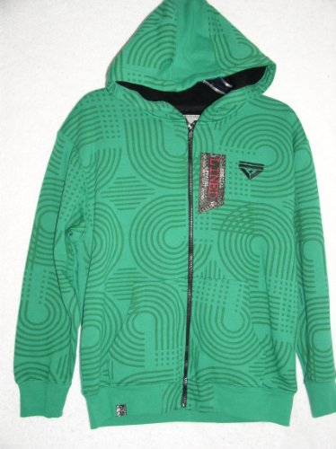Ground Level Sherpa Lined Zip Up Fleece Hooded Jacket, Size Large, Kelly Green