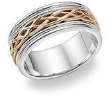 14K White & Rose Gold Celtic Wedding Band