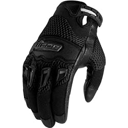 Icon Twenty-Niner Women's Leather/Mesh Road Race Motorcycle Gloves - Black