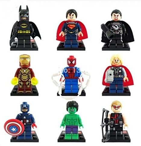 Captain America Hulk Iron man Thor Spider man Super Hero Mini Figures Toys 9 pcs/lot #M01