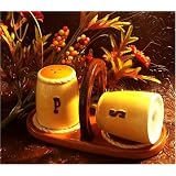Cowboy Western Table Salt and Pepper Shakers W Caddy by WW