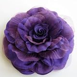 Large Satin Wedding Rose Deep Eggplant Purple