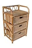 Willow  Weaving  Rattan 3  Drawer Storage  Unit