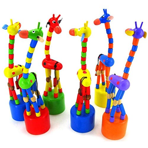 Dancing Stand Colorful Rocking Giraffe Wooden Toy For Kids Intelligence