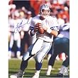 Troy Aikman Dallas White Jersey Ready to Pass 8x10 Photograph (TS Auth Holo Only) Sports Baseball