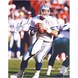 Troy Aikman Dallas White Jersey Ready to Pass 8x10 Photograph (TS Auth Holo Only) Sports Baseball