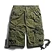 OCHENTA Men's Cotton Outdoor Multi Pocket Cargo Shorts #3233 Army Green 38