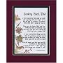 "Looking Back, Dad" Touching 8x10 Poem, Double-matted in Burgundy Over Dark Green and Enhanced with Watercolor Graphics.