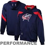 NHL Reebok Columbus Blue Jackets Navy Blue Center Ice Performance Full Zip Hoodie (X-Large)