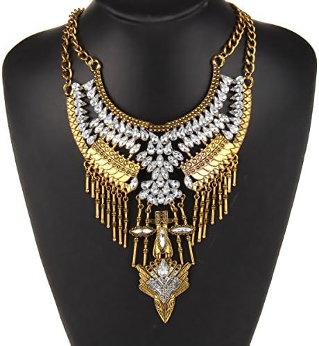SShining Vintage Crystal Statement Necklace Collar Maxi Fashion Necklace