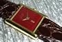 Antique/Vintage: Uni-Sex Cartier Watch Vermeil Dark Red Dial Swiss Manual Wind Movement Ca.1980