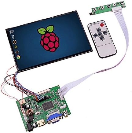 CTYRZCH TM 7" High Resolution 1280*800 IPS 39 Pins Screen + Multifunctional Driver Board with AV2 HDMI VGA + Infrared Remote Controller Remote Driver + Five-button Control Board + 40pins Cable for Raspberry Pi