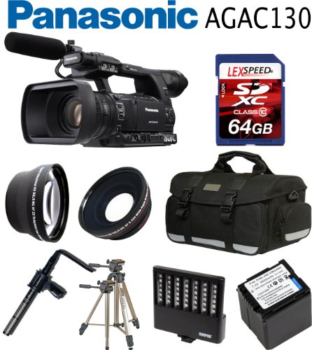 Panasonic AG-AC130 Camcorder + NTG1 Mic + Rode VXLR Minijack + Panasonic Battery + 64GB Card + 0.45X Wide Angle Lens + 2x Telephoto Lens + Case + Tripod + Led + Filters Panasonic AG-AC130 Camcorder + NTG1 Mic + Rode VXLR Minijack + Panasonic Battery + 64GB Card + 0.45X Wide Angle Lens + 2x Telephoto Lens + Case + Tripod + Led + Filters