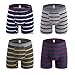 Dardugo Men's Stripe Cotton Boxer Briefs Underwear with Open Fly