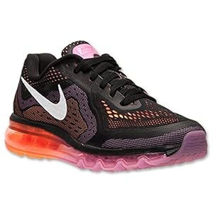 Women's Nike Air Max 2014, Running Shoe Size 11, BLACK/SAIL/RED VIOLET/ATOMIC ORANGE