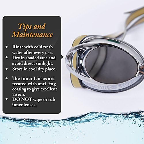 Swimming Goggles - GogglX-With Long Lasting Anti Fog Technology for Women and Men-100% Highest Grade UV Protection Cut Lenses For Maximum Eye Protection-Soft and Durable Strap(BLACK SILVER GOLD STRAP)