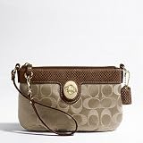 Coach Signature Peyton Capacity Wristlet Bag Clutch Wallet Nutmeg