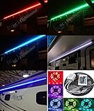 RV Awning Camper recreational vehicle RGB LED Lights 6 feet of LED Strips with 24 key IR remote control