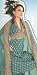 Teal Blue Faux Crepe Churidar Kameez Unstitched Dress Material with Dupatta