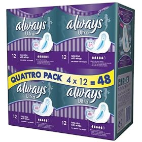 Always - 83717072 - Ultra Serviettes - Long Plus Quattropack - 4X12