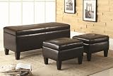 Bench&Ottoman Dark Brown Bench:48Lx19-1/2Wx20H