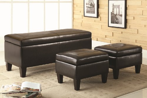 Bench&Ottoman Dark Brown Bench:48Lx19-1/2Wx20H