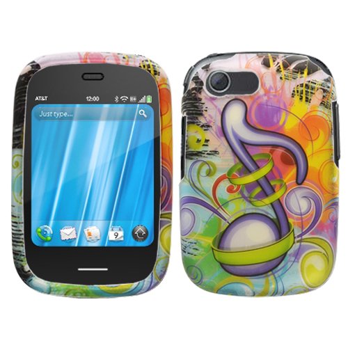 Best Price Colorful Music Symbol Note Rubber Coating Hard Case Faceplate for Hp Veer 4g /Verizon/ At&t