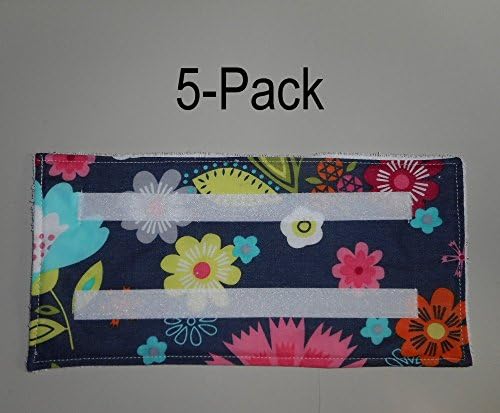 5-Pack FLOWER POWER PRINT washable reusable replacement pads for Swiffer Wet Jet type wet mops, present gift for friend, wife girlfriend, for her